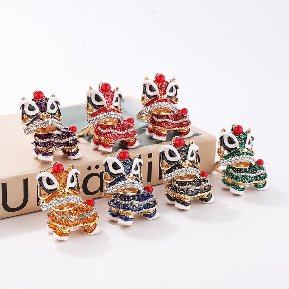 Cultural Creative Gift Lion Keychain Folk Art Creative Little Lion Chinese Festival Celebration Lion Dance