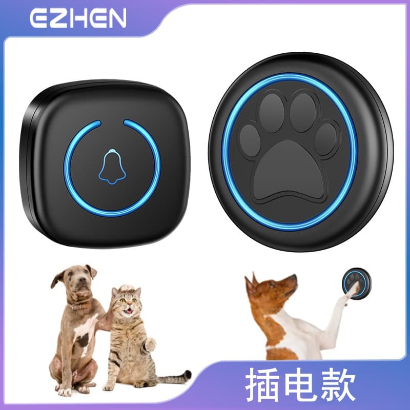 Cross-Border Hot Selling Pet Touch Wireless Doorbell Silent Blue Light Cat Dog Entry Reminder Music Doorbell