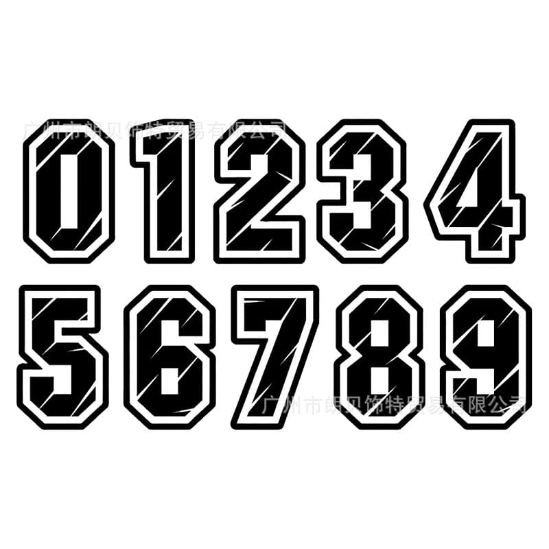 Hot-selling 10cm tall digital car stickers 0-9 racing number decals for car modification body stickers