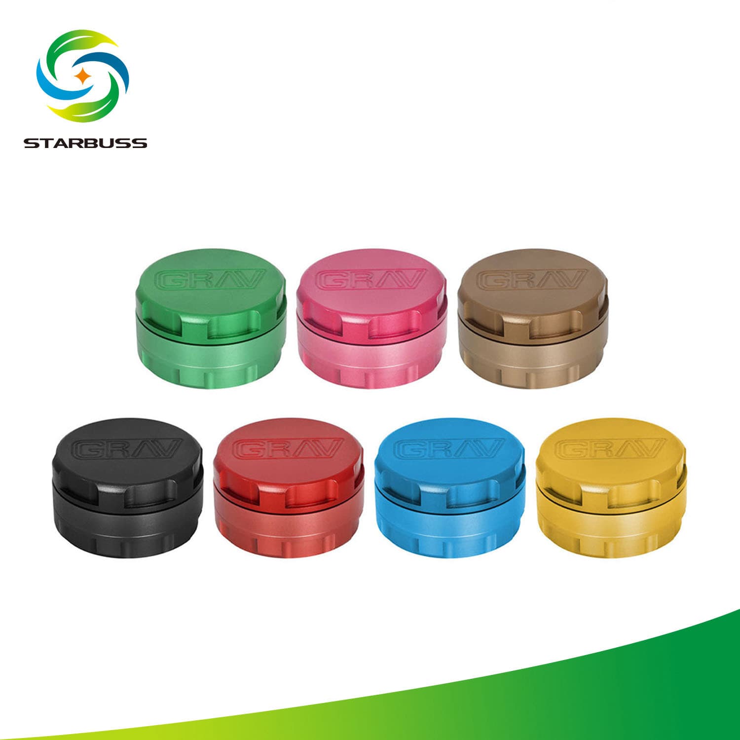 Starbus Cross-Border New 60mm 3-Layer Aluminum Alloy Smoke Grinder Multi-Color Optional Metal Smoking Accessories Grinder