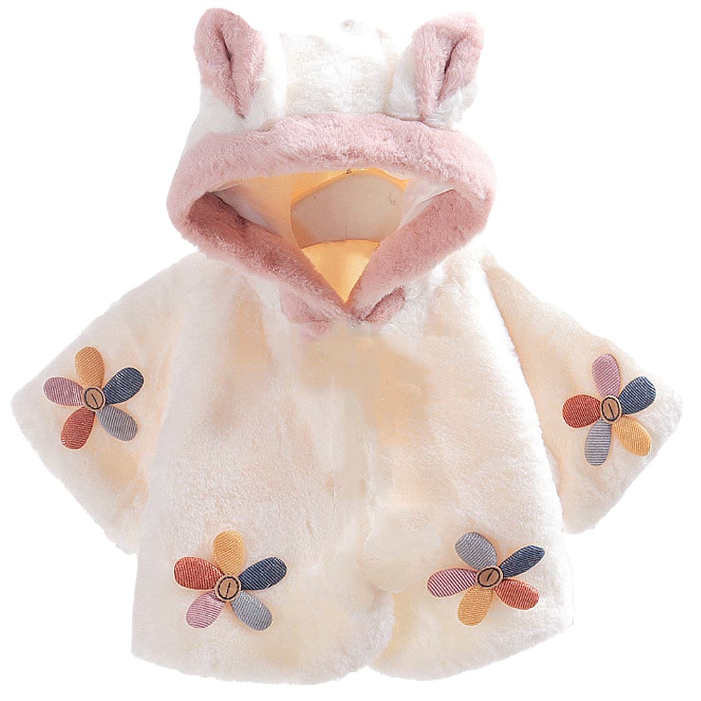 Thickened Baby Coat Outfit Windproof Female Toddler Clothes Autumn Winter Fleece Outerwear for 0-3 Years Old Girls