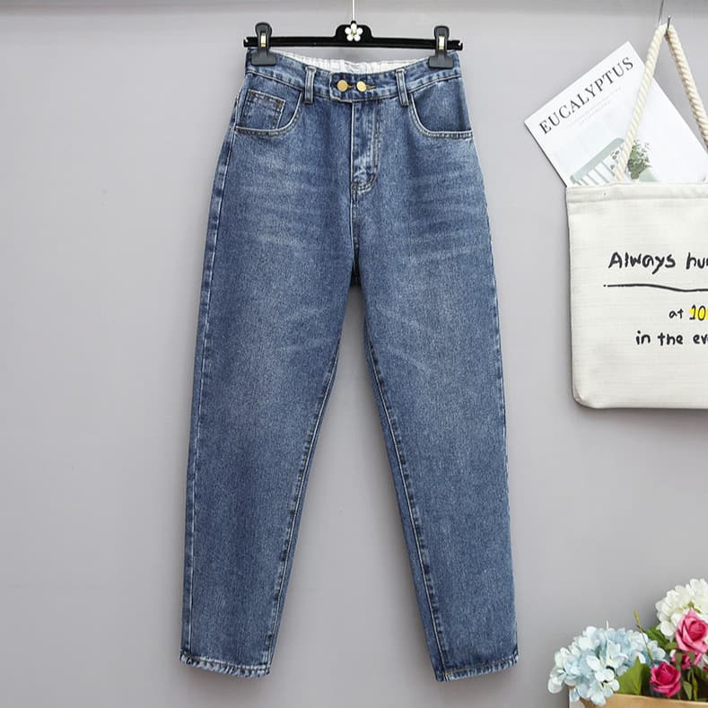 Plus Size Women's Loose Harem Pants, Nine-Tenths Length, High Waist, New Style for 200 lbs