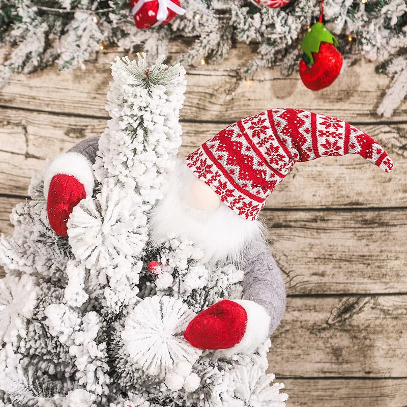 New Cross-border Christmas Decoration Rudolph Faceless Old Man Hugging Tree Plush Christmas Tree Topper Decor Prop