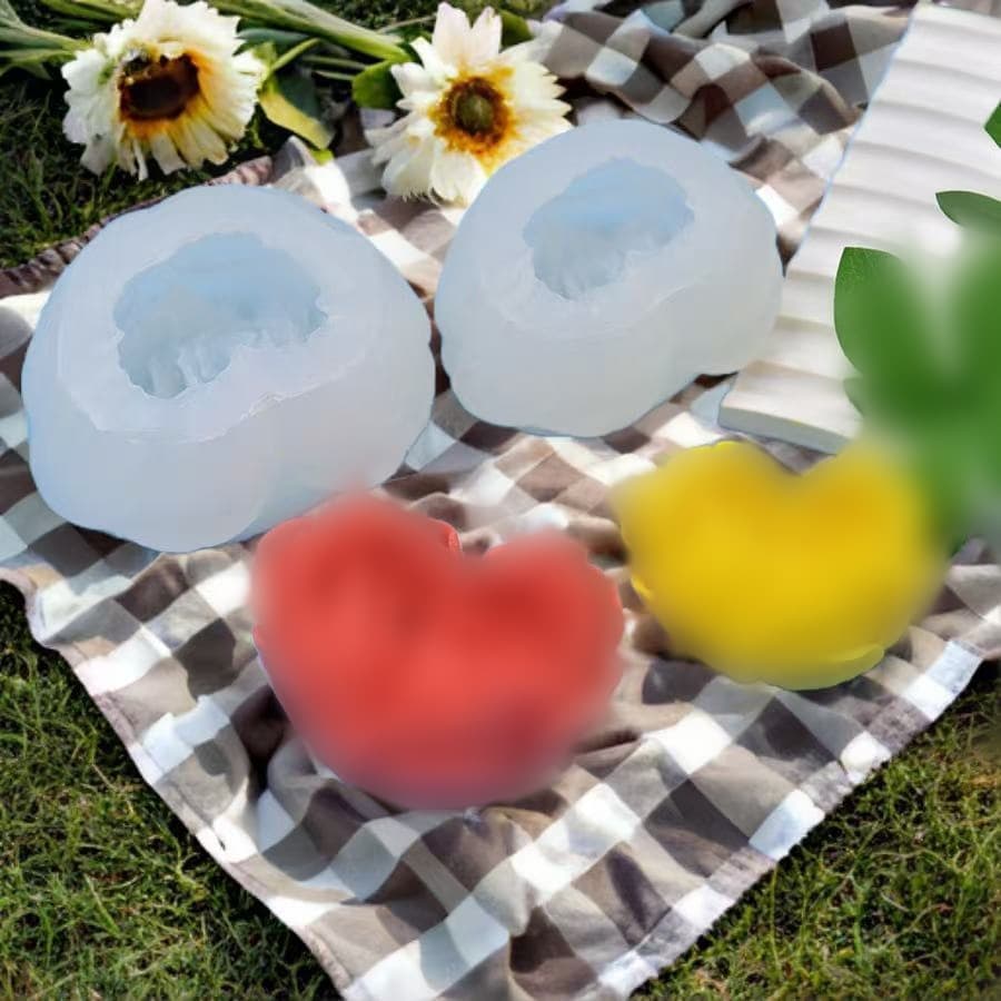 Heart-shaped rose silicone candle mold for soap, resin casting, handmade soap, aromatherapy, and plaster decoration