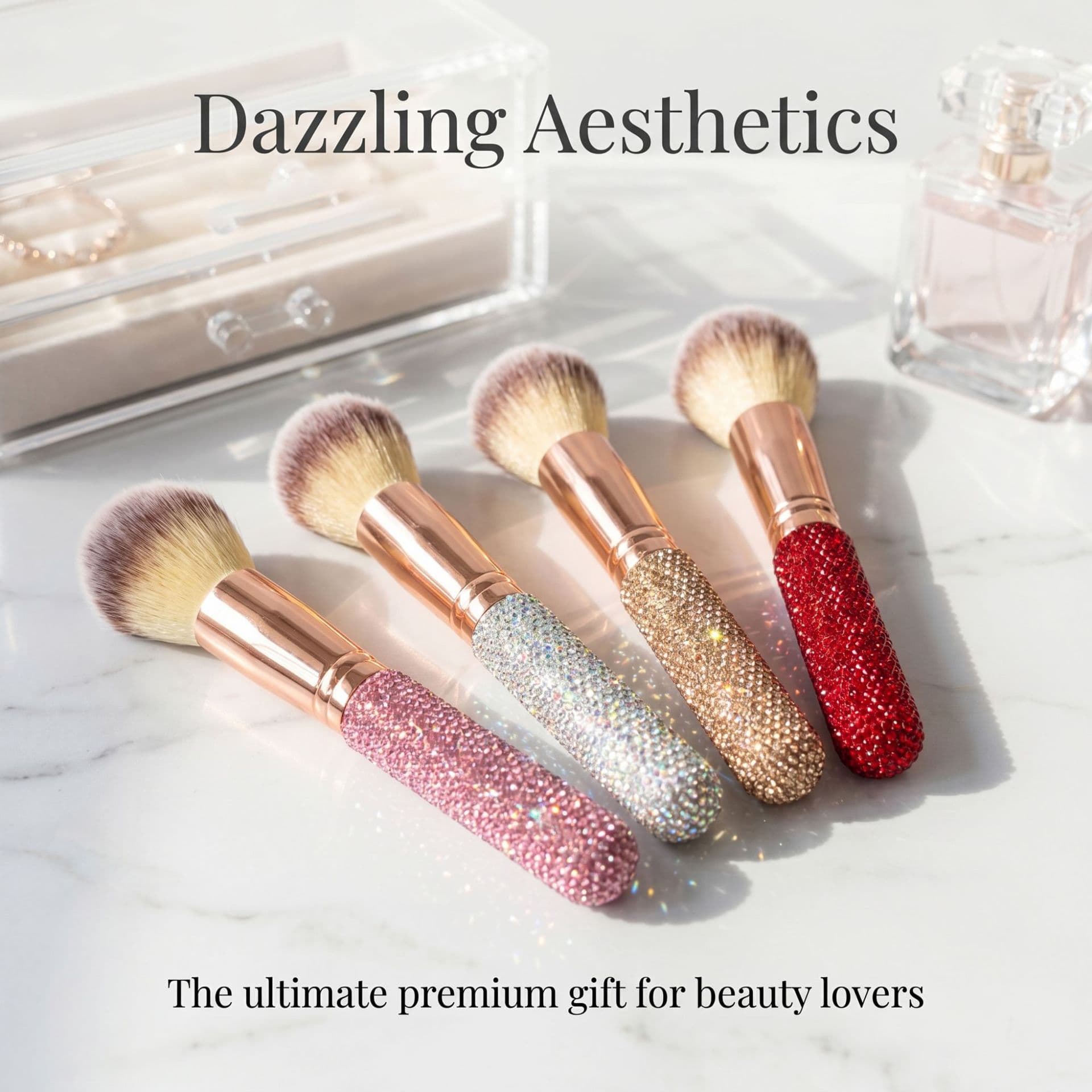 Diamond-encrusted makeup brush Internet celebrity rhinestone blush brush high-value full-diamond makeup brush loose powder brush large manufacturer straight hair