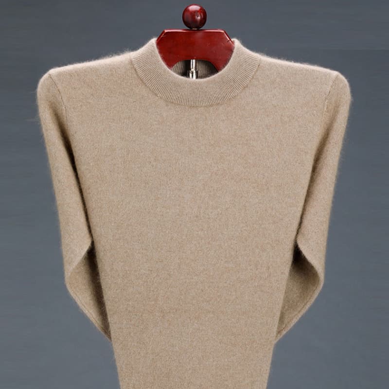 2023 Autumn New Men's Knitted Sweater Crew Neck Base Shirt Long Sleeve Wool Sweater Loose Solid Color Top