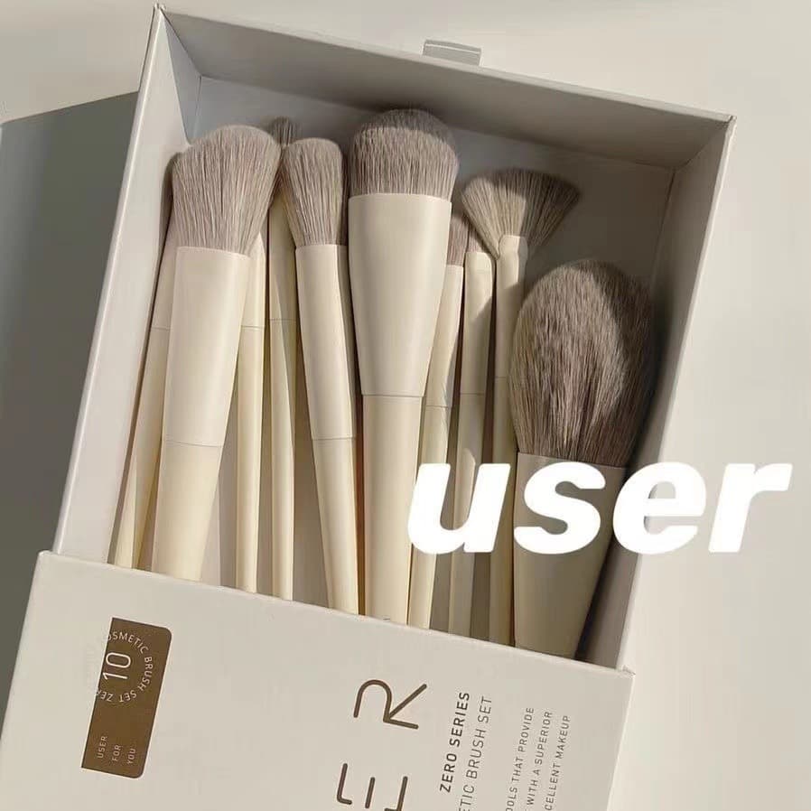 10-Piece Makeup Brush Set Portable Beauty Tools Soft Synthetic Fiber Powder Brush Highlighter Brush Cosmetic Brushes Kit
