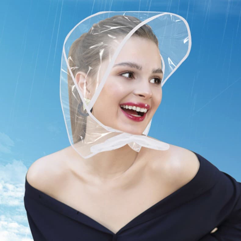 Black Large Stock Rain Hat Breathable Unisex Windproof and Rainproof Hairstyle Protection Stock Rain and Wind Hat