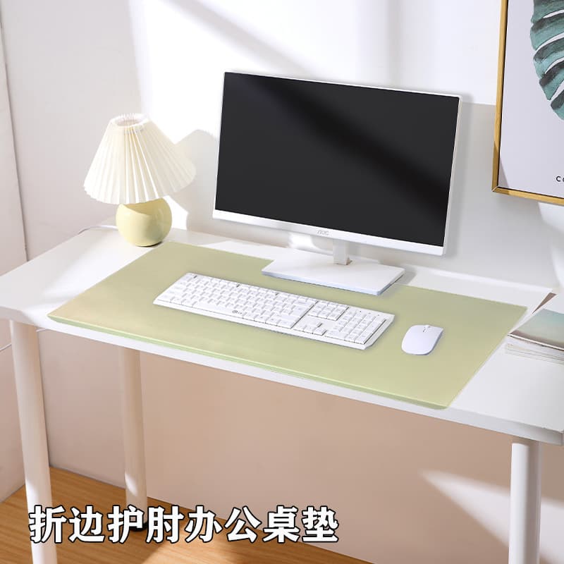 Folded Edge Desk Mat Elbow Protector Extra Large Mouse Pad Leather Desk Mat Stain Resistant Computer Desk Mat Factory