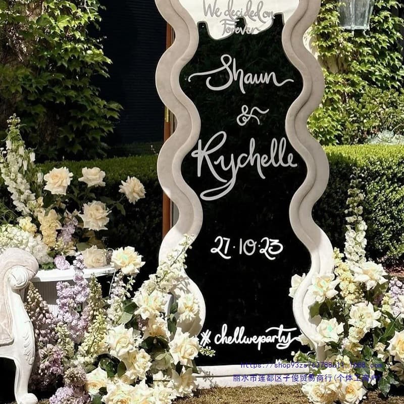 Full-length mirror Internet celebrity wave acrylic floor mirror special-shaped mirror fitting mirror dressing mirror road guide mirror decorative sticker