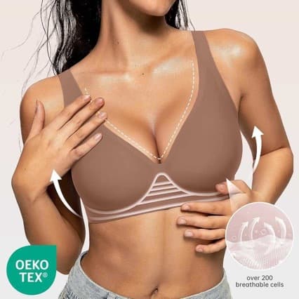 OEAK Women's Deep V Bras Comfortable Bra Supportive Amazon
