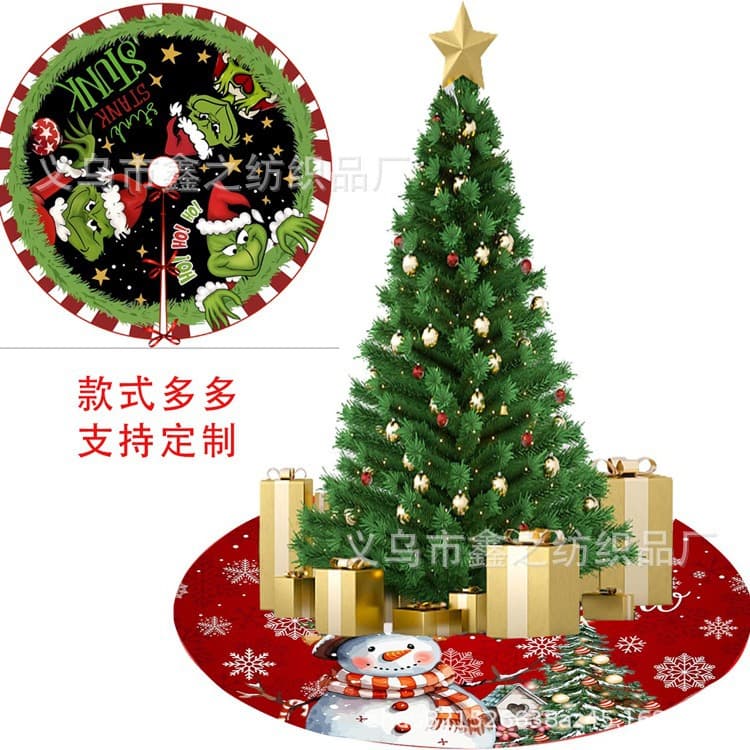 Cartoon Christmas Tree Skirt Crafts Set Suitable For Christmas Decorations Office Cultural Use