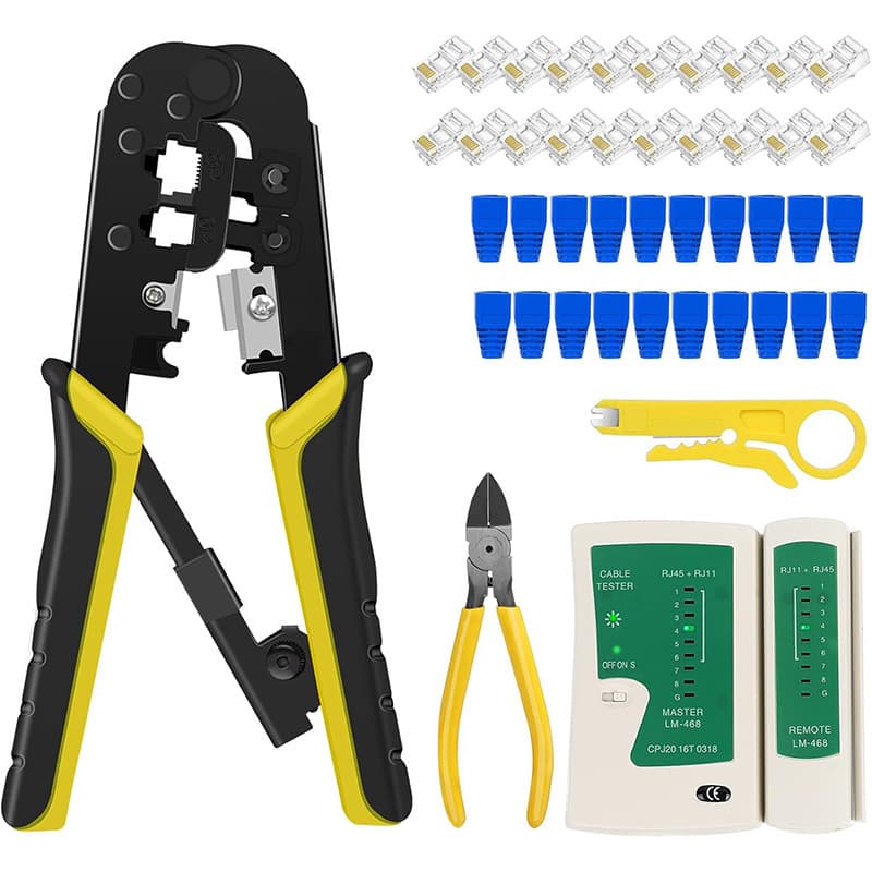 N568R Effort-Saving Dual-Purpose Ratchet Network Crimping Tool RJ45 RJ11 8P6P Ethernet Crimper for Home Use