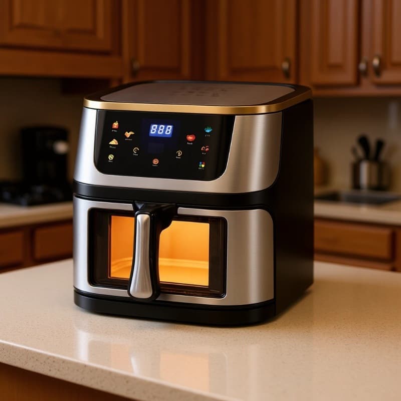 10L Air Fryer Stainless Steel Multifunctional Touch Screen Visible Large Capacity Wholesale AirFryer Home Oil-Free