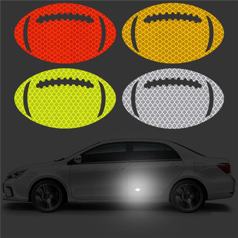 Cool Car Rear Super Reflective Warning Sticker for Night Driving Safety, Creative Cartoon Football Decal