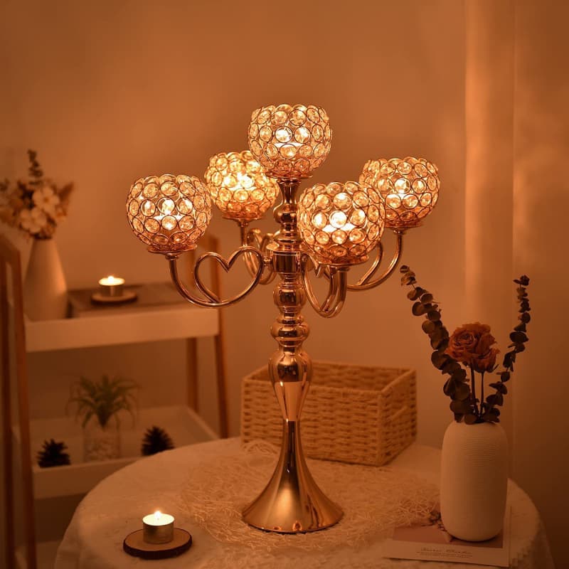 Candle Holder Nordic Romantic Dining Table Candlelight Dinner Props Home Light Luxury Decoration Simple Candle Holder Retro Ornaments