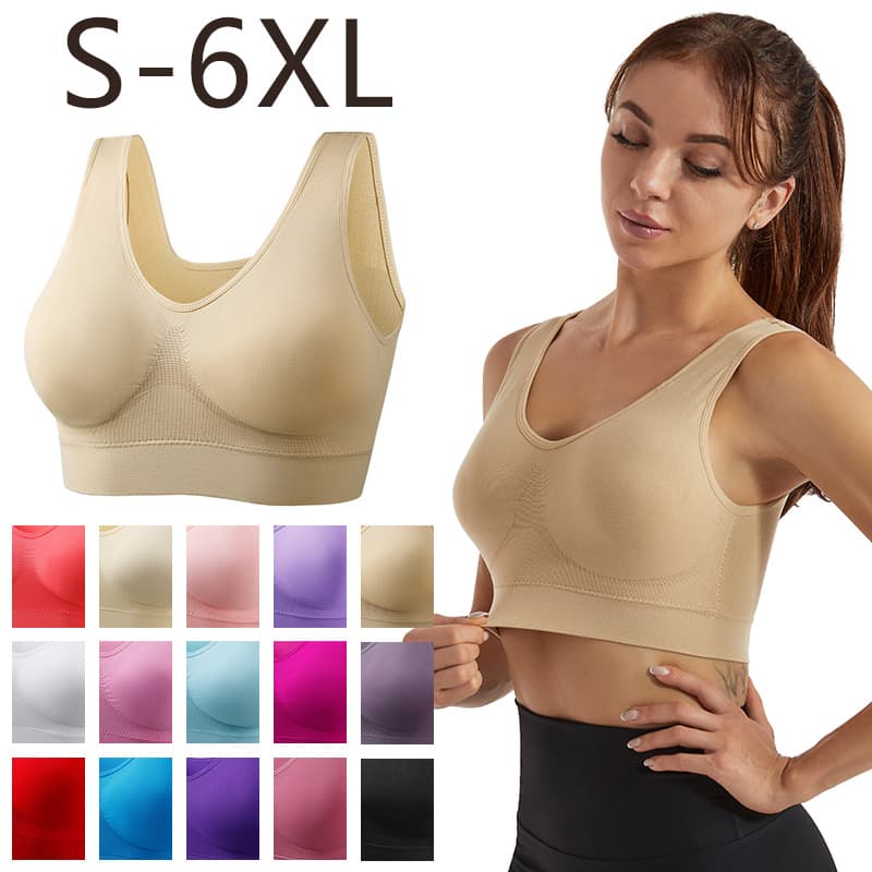Cross-border plus-size zero-restriction underwear wire-free seamless shaping bra, one-piece thin sports yoga underwear.