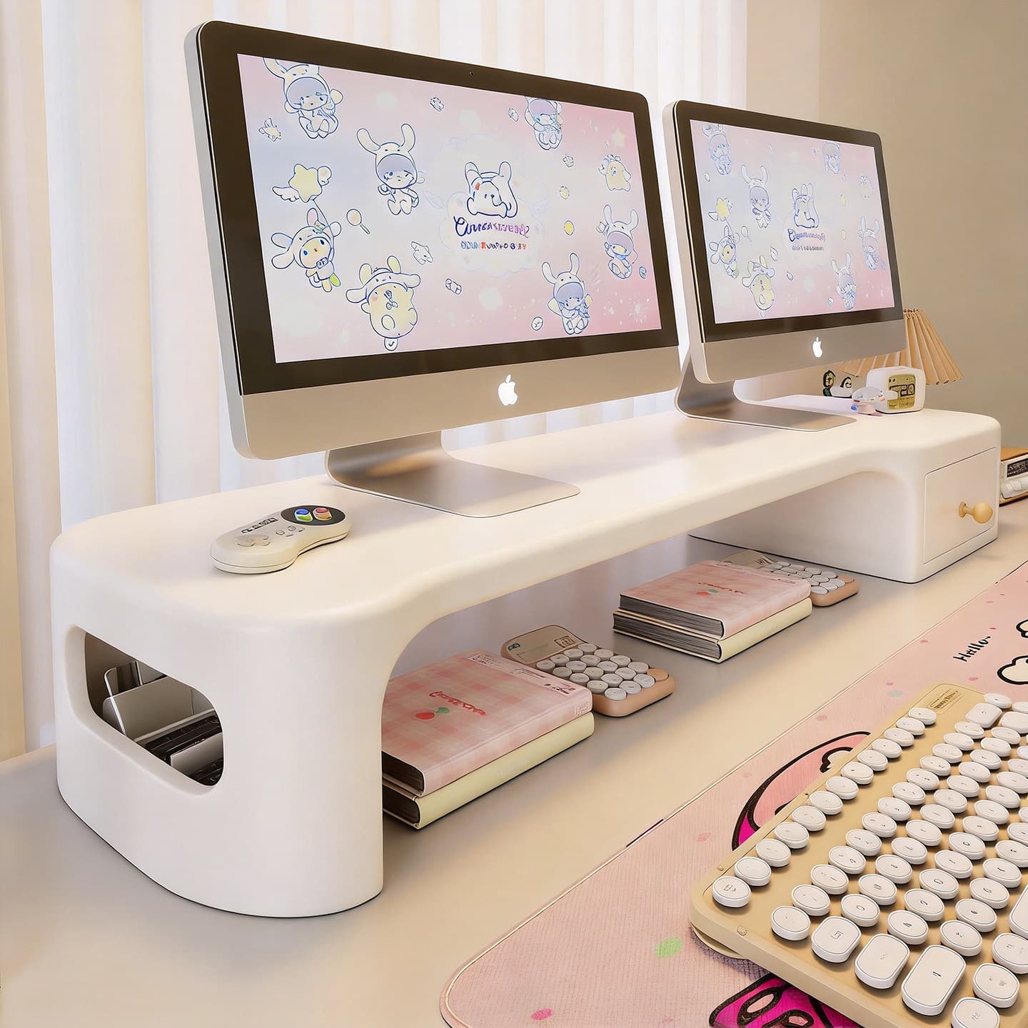 Desktop Computer Stand Riser for Office Workstation Monitor Stand Laptop Elevator for Dormitory