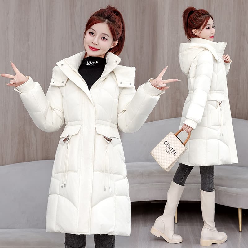 New foreign trade product winter Korean style women's mid-length down jacket, slim, fashionable and stylish winter cotton coat thick coat