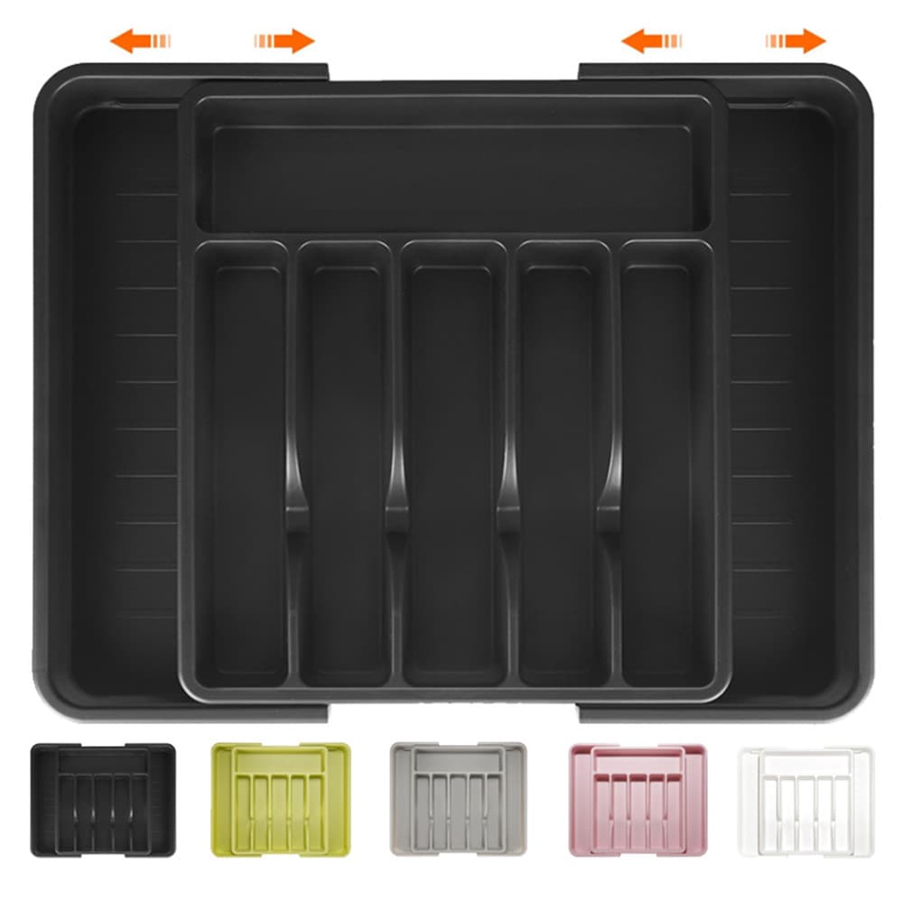 Expandable Cutlery Organizer Kitchen Drawer Utensil Tray Knife Fork Storage Plastic Utensil Tray