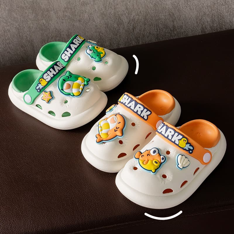 Little Fish EVA Children's Slippers Comfortable Closed Toe Cartoon Cute Croc Shoes Baby Boy Girl Toddler Sandals