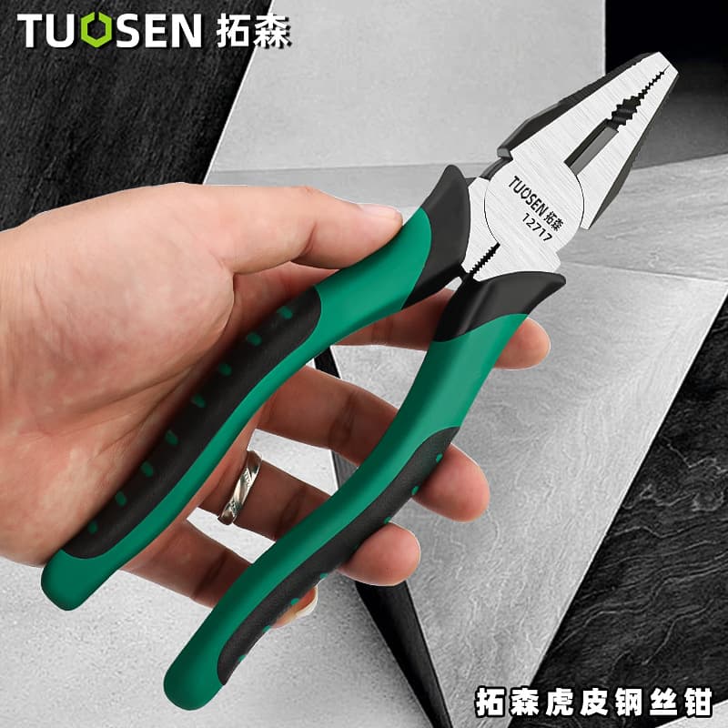 Tousen Tools 8-inch Wire Cutters Handmade 6-inch Flat Nose Pliers Electrician Wire Cutting Tiger Pliers Multi-functional Tool