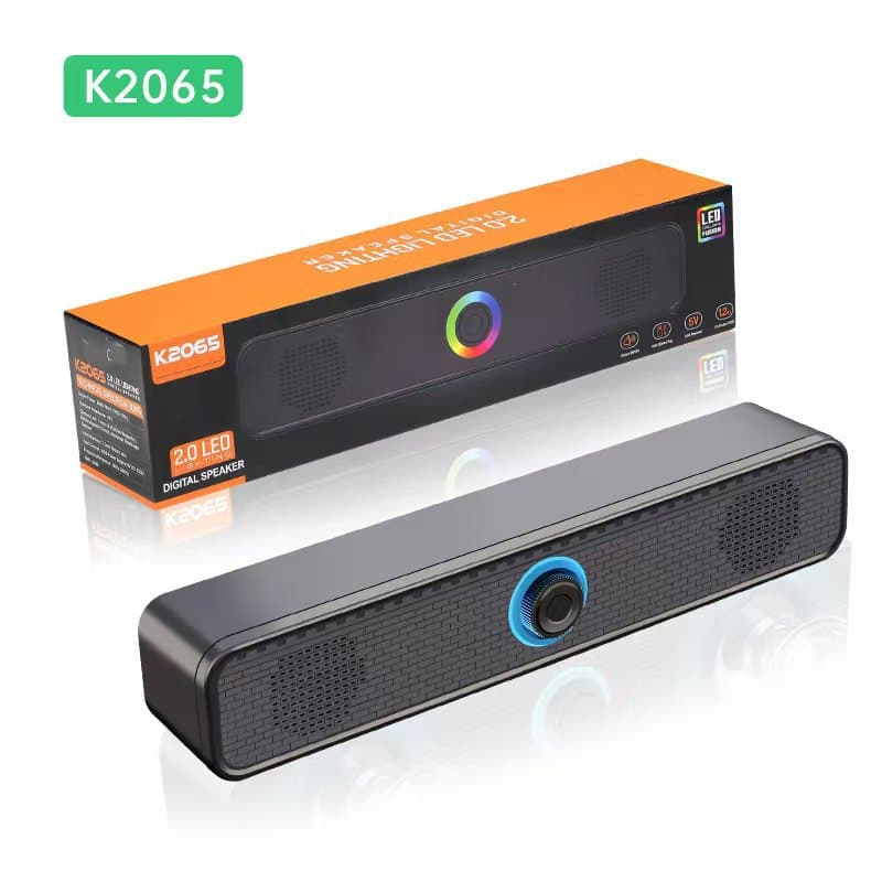 Cross-Border K2065 Long Wired Speaker, Home Desktop Dual Driver Subwoofer Computer Audio Wholesale