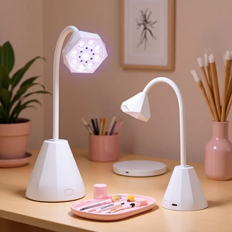 Desktop Charging Nail Lamp Diamond Mini Rechargeable Gel Nail Polish Curing Lamp Nail Extension Fast Drying UV LED Lamp