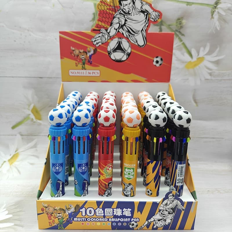 New World Cup Soccer Stationery 10-Color Retractable Ballpoint Pen Student Gift