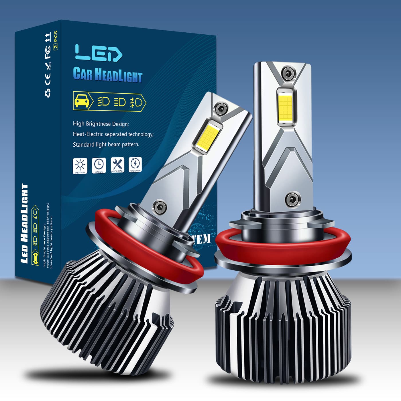 Carefully selected cross-border E5 built-in car LED headlight H1H7H4 high power car LED headlight H119005H3