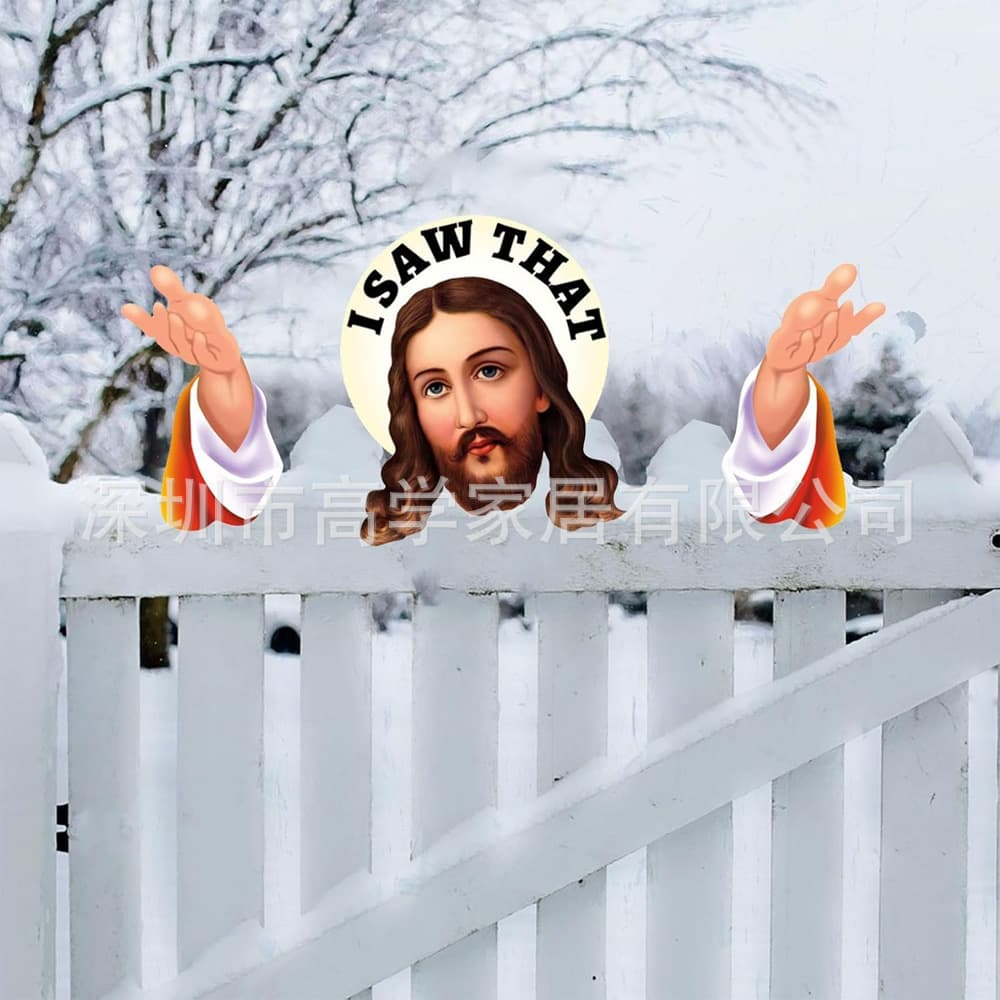 Cross-border Hot Selling Christmas Gnome Peeker Yard Decoration Outdoor Stake Gnome Sign Holiday Decoration