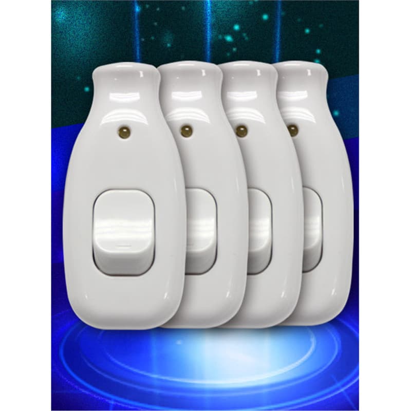Home Bedside Switch Hand-Pinch Intermediate Bulb Switch Button Online Ceiling Fan Switch Mini Small Switch 4-Pack