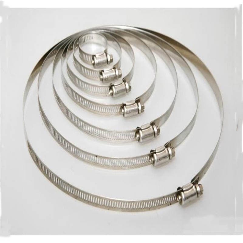 Wholesale FTTH Outdoor Pole Mounting Accessories Steel Band Clamp 201 Stainless Steel Cable Ties 130-240mm American Hose Clamp