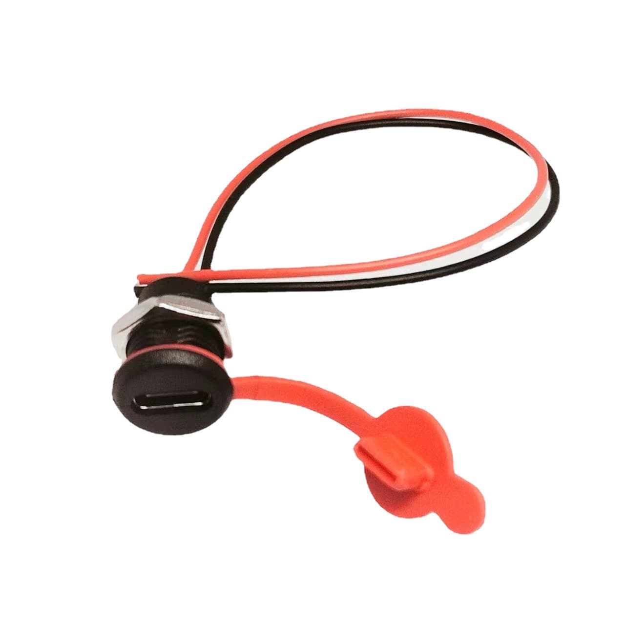 TYPE-C 2P waterproof female socket, pet-grade connector for dishwasher with JST wire and dust cover