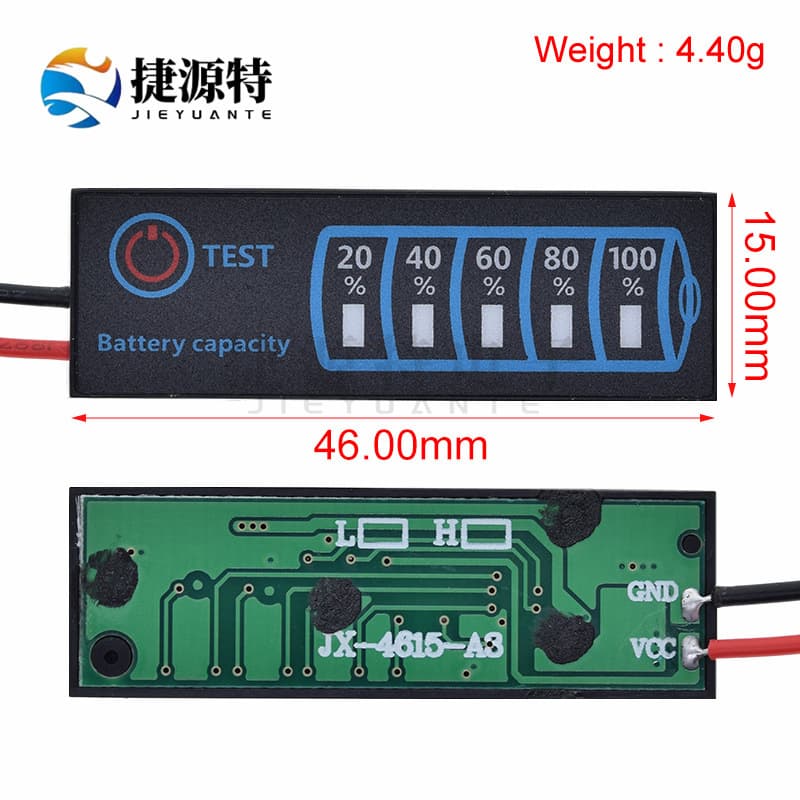 DC5-30V Lithium Battery/LiFePO4/Lead-Acid Battery Pack Percentage Indicator Board Battery Level Display