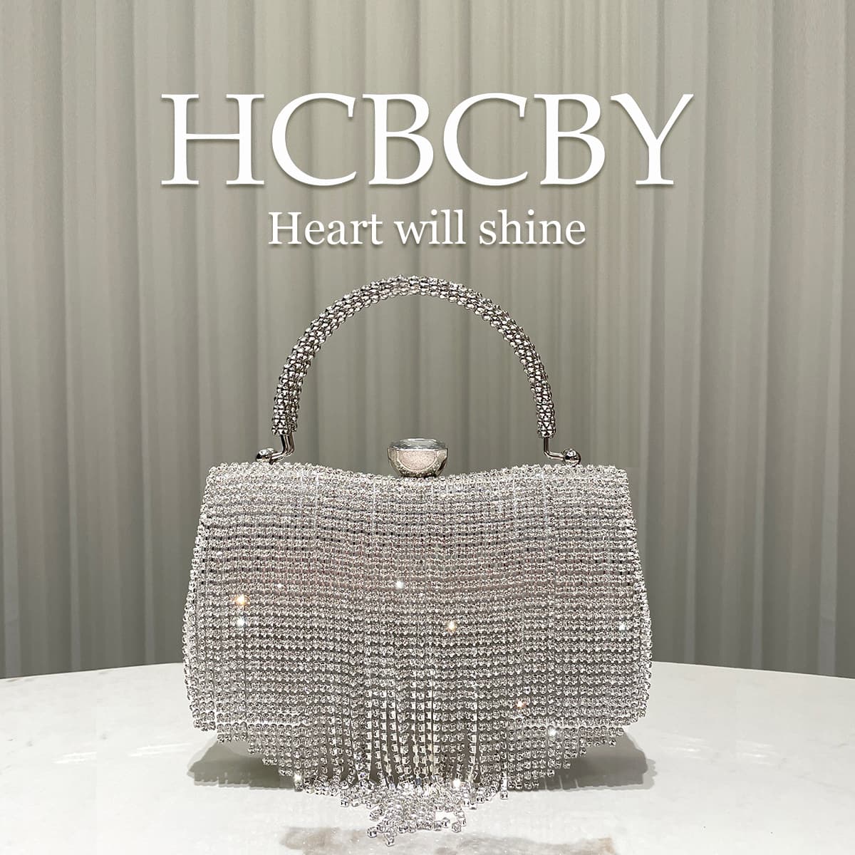 Silver Shiny Luxurious Tassel Rhinestone Handbag Celebrity Evening Bag Women's Fashion Elegant Banquet Bag