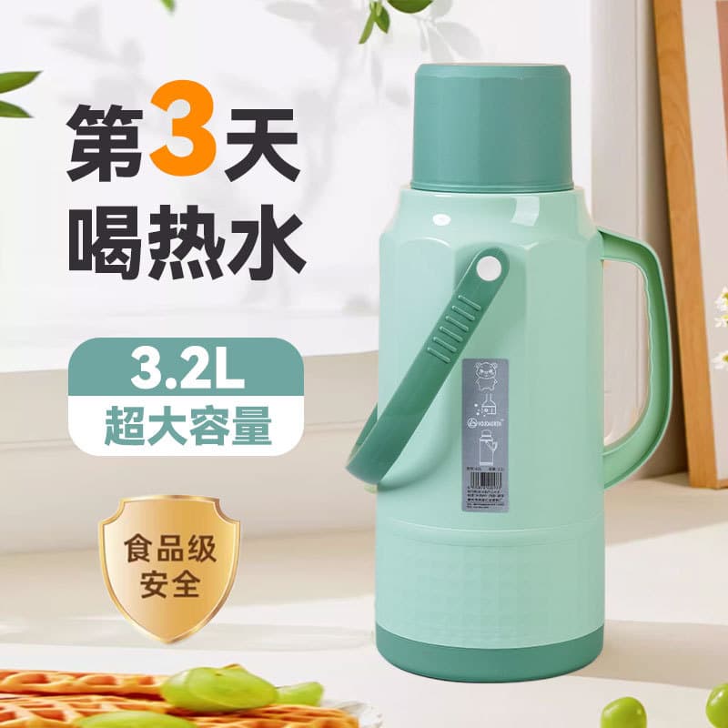 Vintage Plastic Insulated Thermos Bottle 8LB 3.2L Large Capacity Hot Water Bottle for Student Dormitory Factory Custom