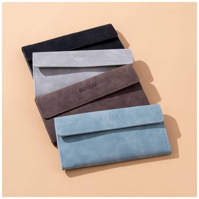 Fashionable Men's Long Wallet Ultra-Thin Youth Multi-Card Slot Multifunctional Casual Leather Card Holder Personalized Simple PU