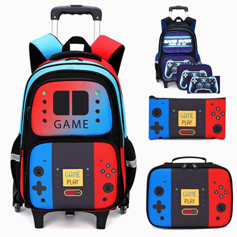 Trolley Backpack for Middle School Girls, High School, Extra Large Capacity for Grades 3-6, Lightweight, Waterproof, Pressure-Relieving Dual-Shoulder Bag