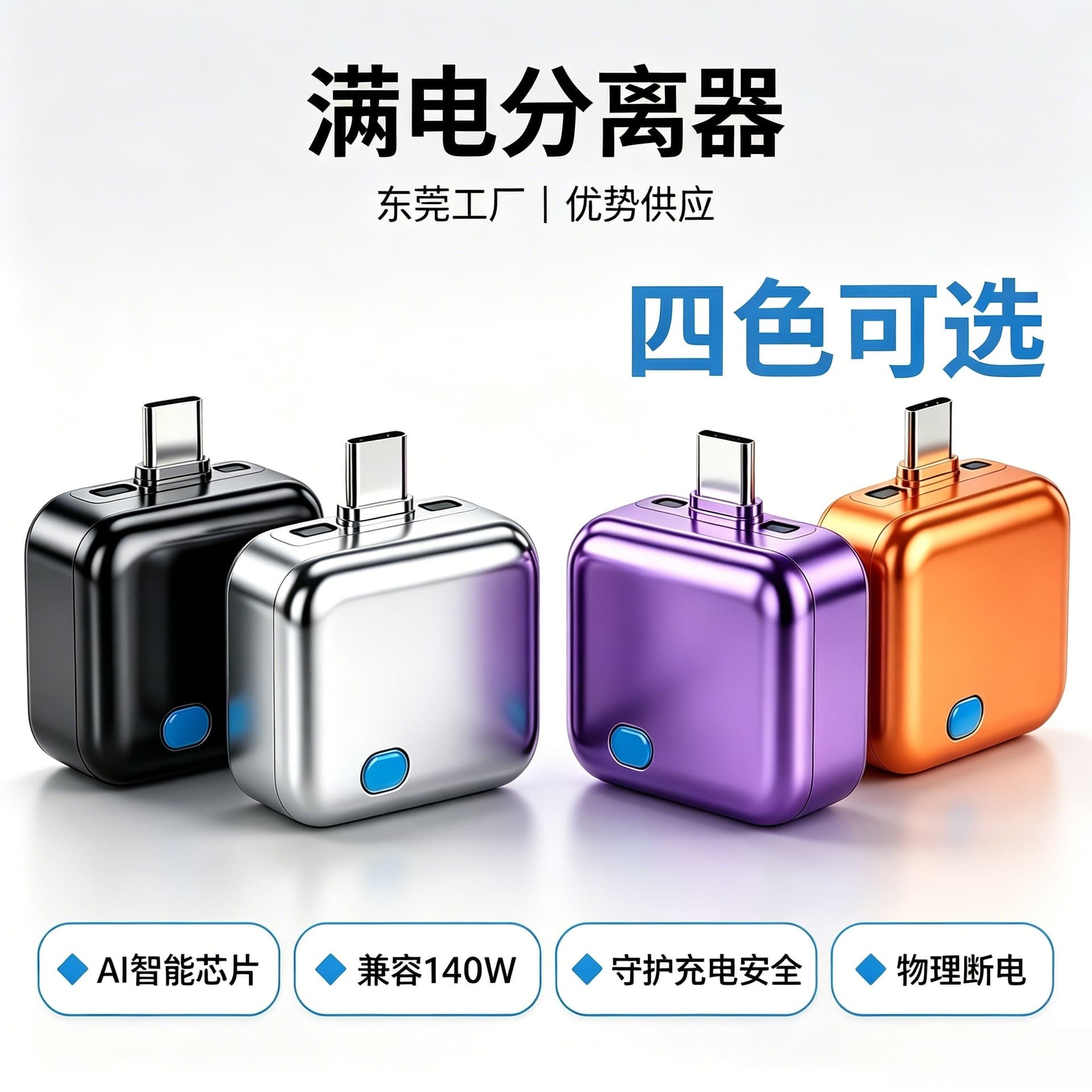 Full Charge Separator Bidirectional Pop-Up 140W Compatible with Apple Android Huawei Power-Off Smart Device Cross-Border Hot Seller