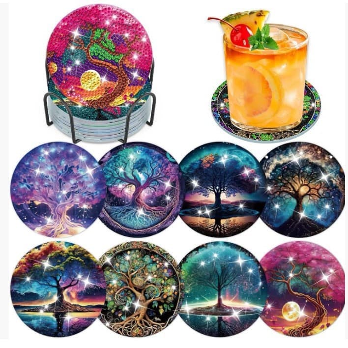 5D Diamond Painting DIY Coaster Kit TikTok Wholesale Temu Export Hot Selling from Source Factory