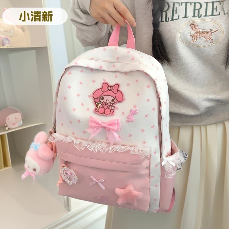 Small fresh backpack, female student schoolbag, high-looking large-capacity backpack, cute junior high school student lightweight travel backpack