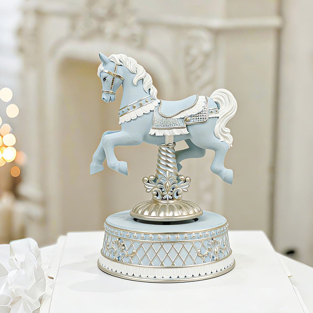 New Year Spring Festival 2026 Year of the Horse Rocking Horse Carousel Music Bell Handmade Music Box Desktop Ornaments Festival