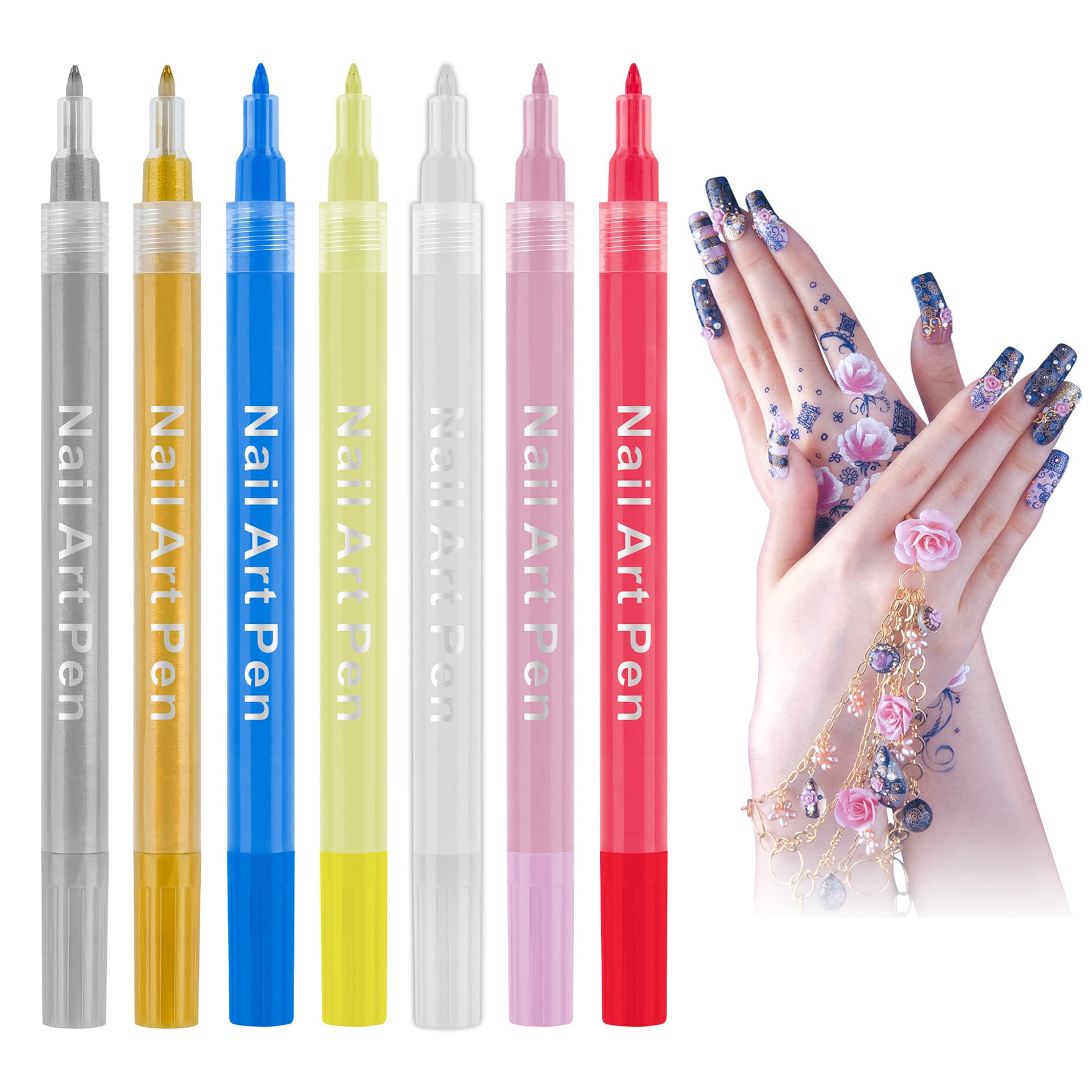Painting Gel Nail Brush Nail Pen DIY Nail No-bake Black and White Watercolor Blending Brush Nail Drawing Dotting Pen Lining Pen