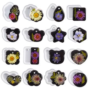 18 Styles Epoxy Resin DIY Mold Hanging Tag No Polishing Geometric Water Drop Heart Pendant Keychain Silicone Mold