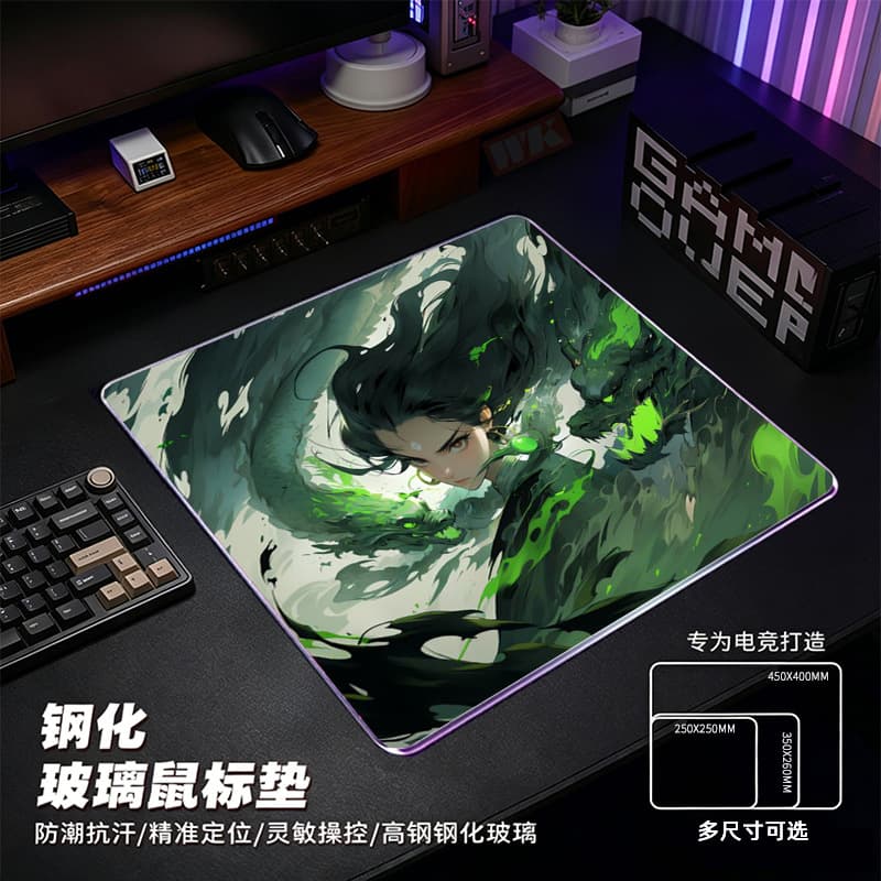 Glass Mouse Pad, Hard Tempered Glass, Smooth Gaming Mousepad for FPS, Sliding Mouse Pad, Glass Pad