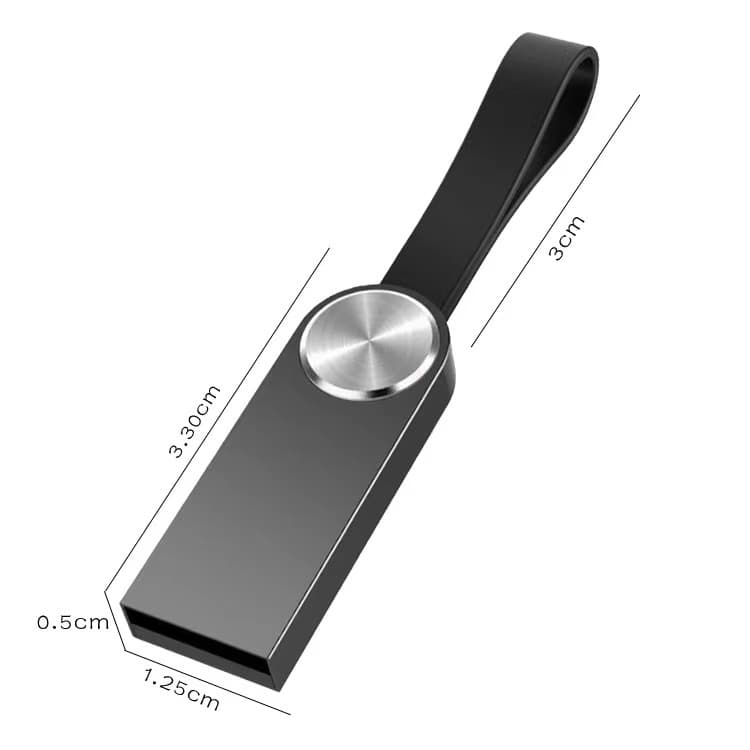 USB Flash Drive 32GB 64GB Upgraded Metal Waterproof Expansion Drive with Keychain Ring Round Pattern 128GB 64GB 1TB 2TB