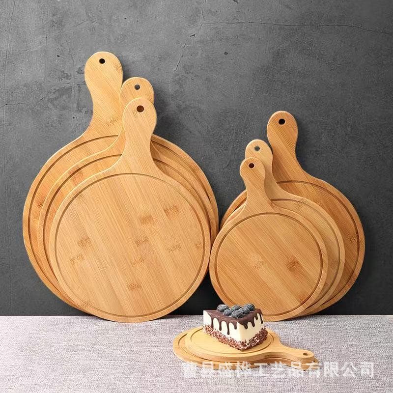 Solid Wood Pizza Tray Baking Bread Dessert Platter Party Dessert Serving Tray Steak Western Food Plate