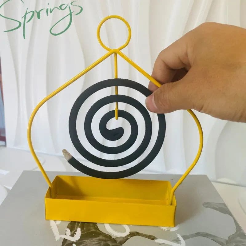 Mosquito Coil Holder for Home Use, Creative Iron Mosquito Coil Stand with Ash Tray, Nordic Minimalist Style, Hangable Aroma Burner