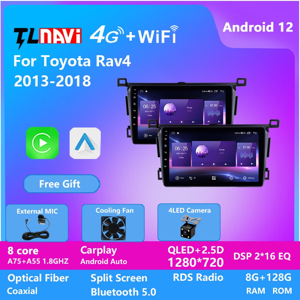 Cross-border exclusive supply for Toyota RAV4 2013-2018 car Android large screen full network navigation system